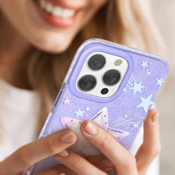 Kingxbar iPhone 14 Plus Skal Heart Star - Lila Star