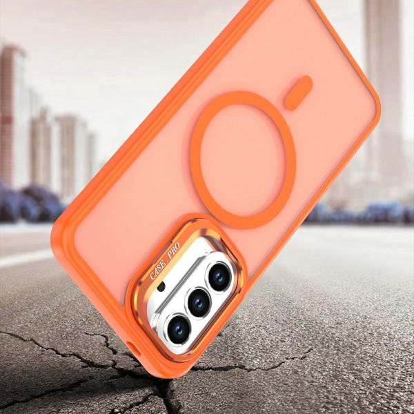 Mobilskal för Samsung Galaxy S26 Magnetiskt Fällbart Ställ - Orange
