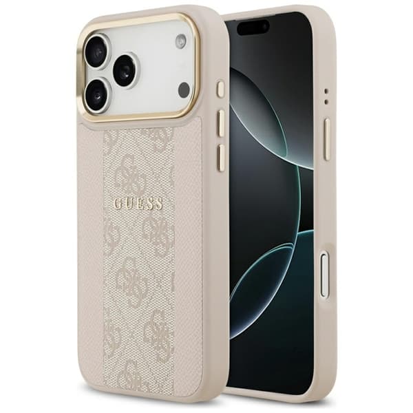 Guess Mobilskal till iPhone 17 Pro Max Magsafe Stripe - Rosa Rosa