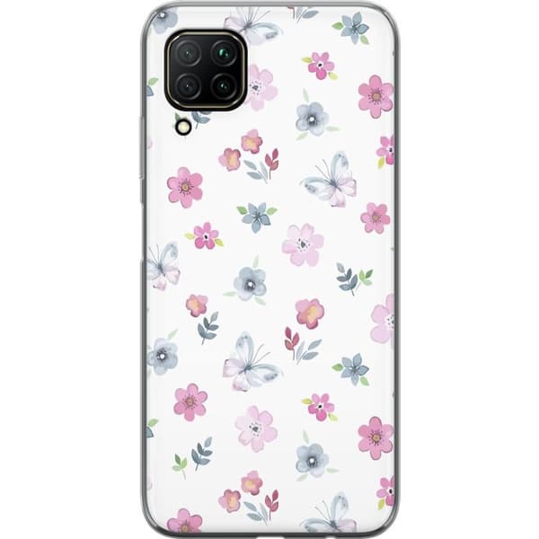 Mobilcover til Huawei P40 lite med Blomster og sommerfugle