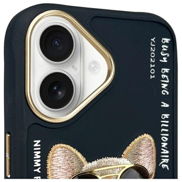 Nimmy Telefontaske til iPhone 16 Briller Cool Dog - Sort Black