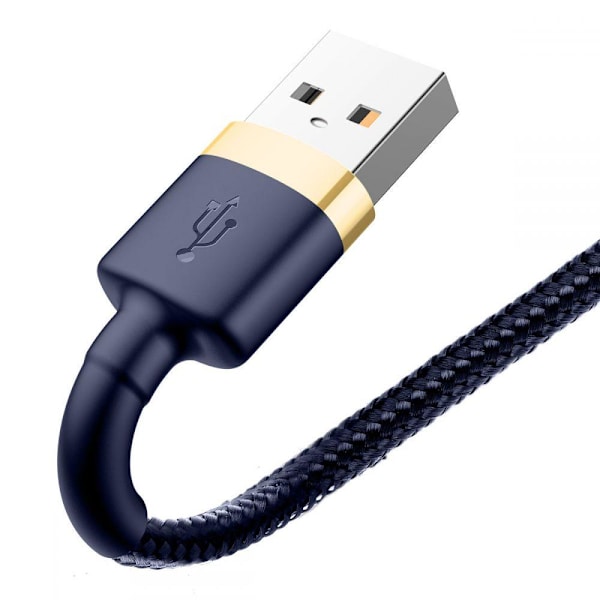 BASEUS Cafule Lightning Kabel 200 cm Marinblå / Guld Blå