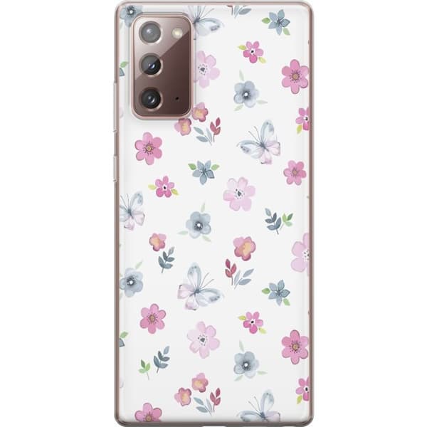 Mobilskal till Samsung Galaxy Note20 med Blommor och fjärillar