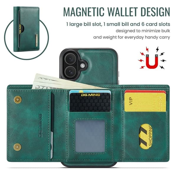 DG.MING M6 Series Mobilskal till iPhone 16 Plus Magnetiskt Grön