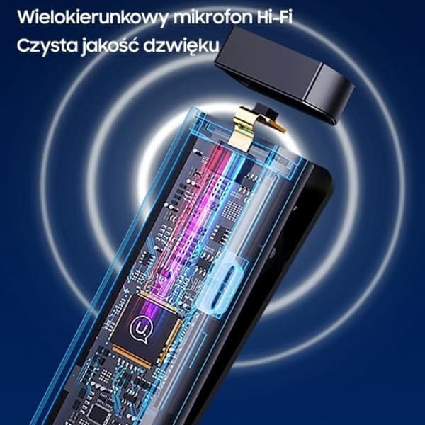 USAMS Trådlös Lavalier-mikrofon Lightning ENC 2.4G ZB244MKF01 Svart