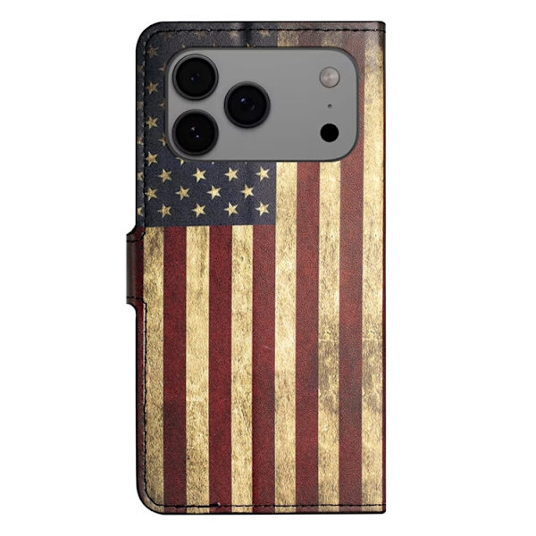 iPhone 17 Pro Plånboksfodral Pattern Print Konstläder Blå
