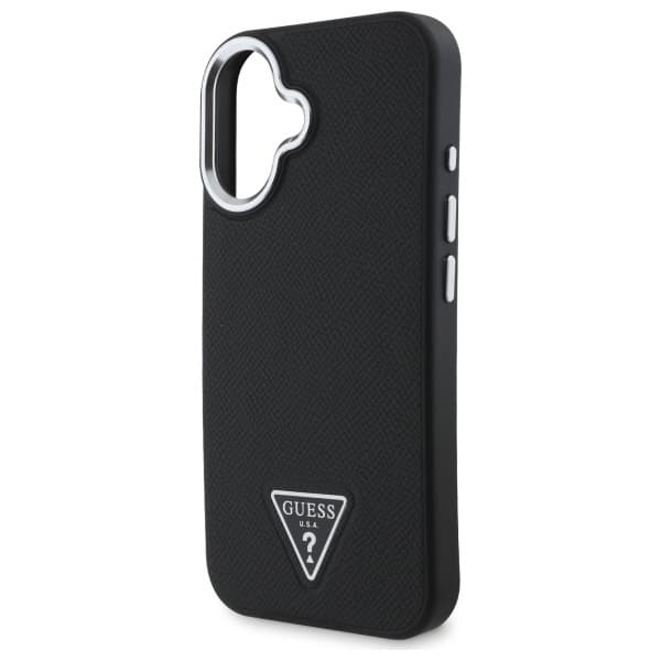 Guess Mobilskal till iPhone 16 Plus MagSafe Grained Triangle - Svart Svart