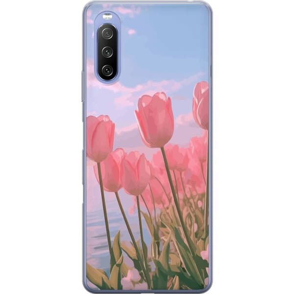 Mobilcover til Sony Xperia 10 III Lite med lyserøde tulipaner