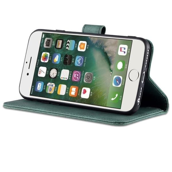 AZNS iPhone SE (2022)/SE (2020)/8/7 Plånboksfodral Konstläder - Grön