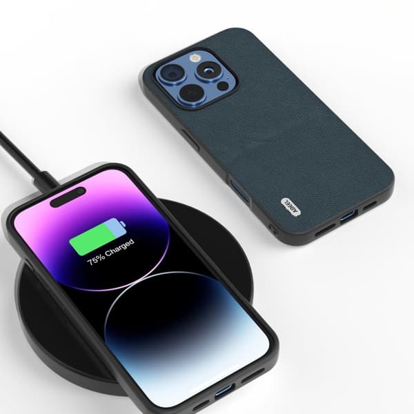 ABEEL Mobilskal till iPhone 16 Pro Äkta Läder Anti-Scratch Grön
