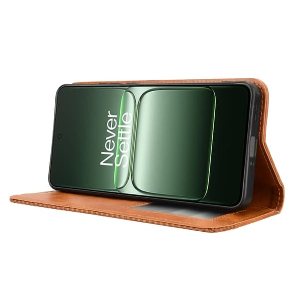 OnePlus Nord CE5 5G Plånboksfodral Retro Texture Konstläder Brun