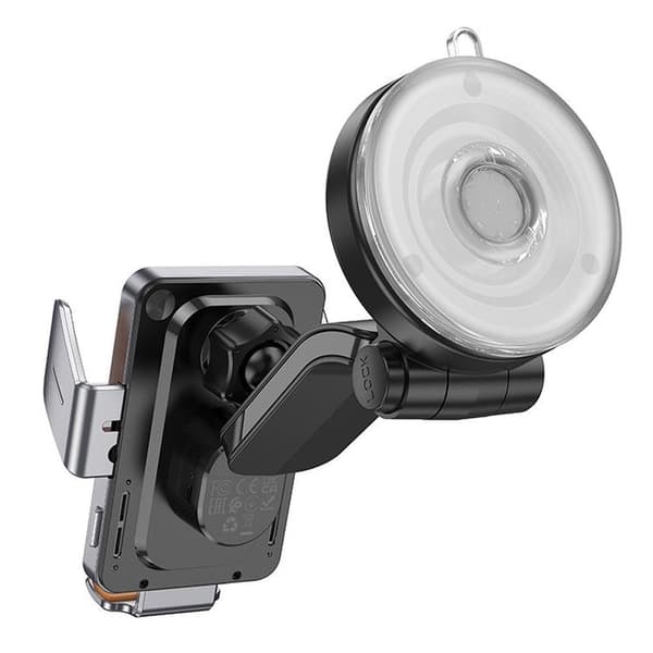 Hoco Bilholder Med Trådløs Opladning 15W HW8 - Sort Black