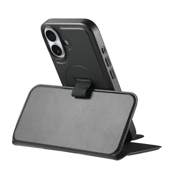 CASENEO iPhone 16 Plus Plånboksfodral Konstläder - Svart