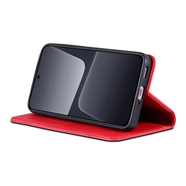 AZNS Xiaomi 13 5G Flip Plånboksfodral Konstläder - Röd