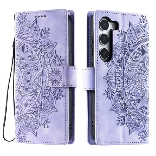 Plånboksfodral för Samsung Galaxy S26 Plus Konstläder med handtag - Lila