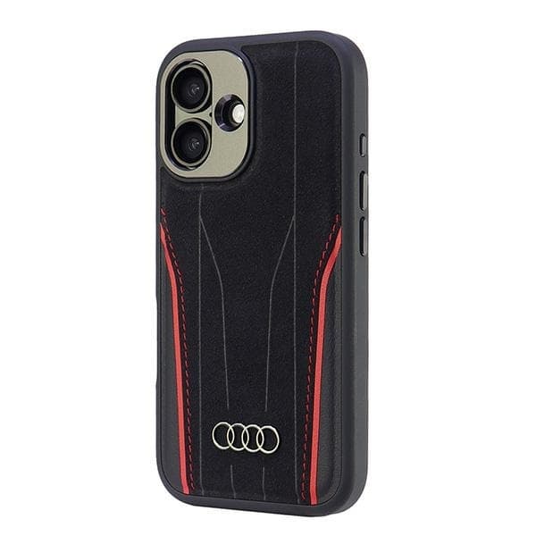 Audi Mobilskal till iPhone 16 MagSafe Äkta Läder - Svart Black