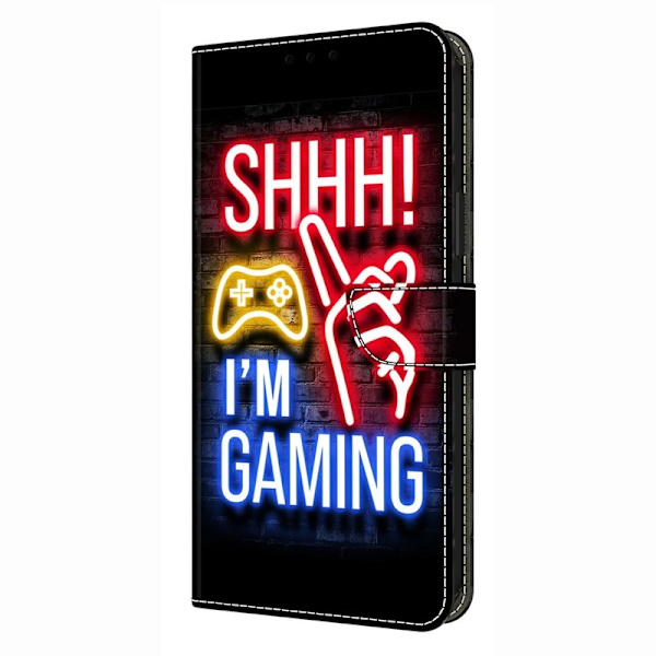 Samsung Galaxy A57 Plånboksfodral Mönstertryck Ställ Konstläder - Neon