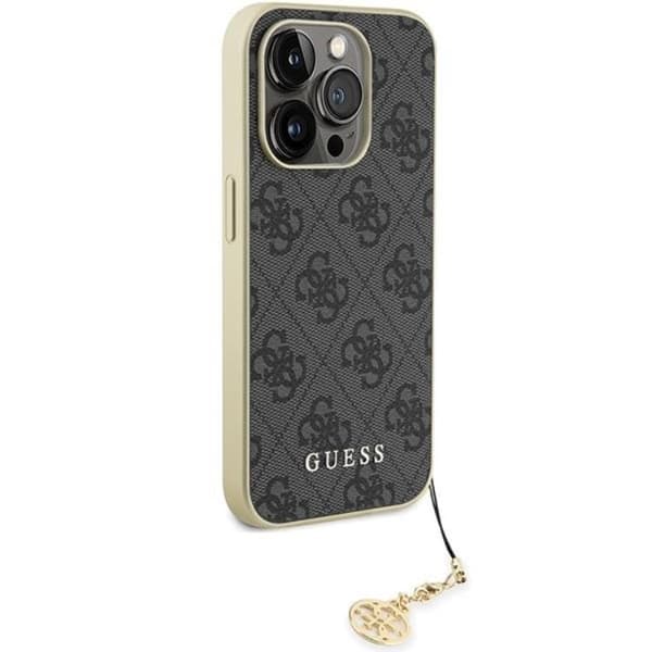 Guess iPhone 15 Pro Mobilskal 4G Charms Collection - Grå Grå