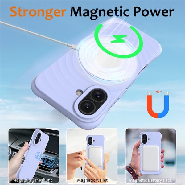Mobilskal till iPhone 17 MagSafe Silikon Ripple Liquid - Lila Lila