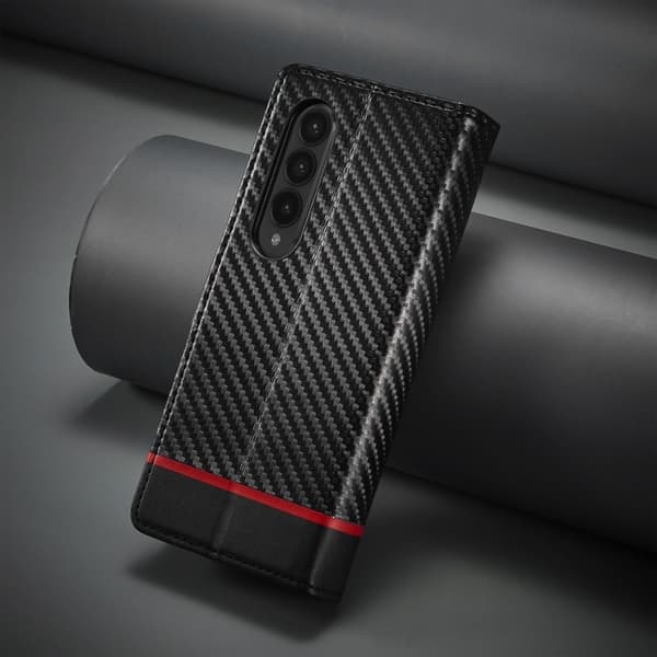 LC.IMEEKE Samsung Galaxy Z Fold4 5G Plånboksfodral Konstläder - Svart