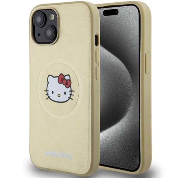 Hello Kitty iPhone 15 matkapuhelinkotelo Magsafe nahkainen Kitty Head - kulta