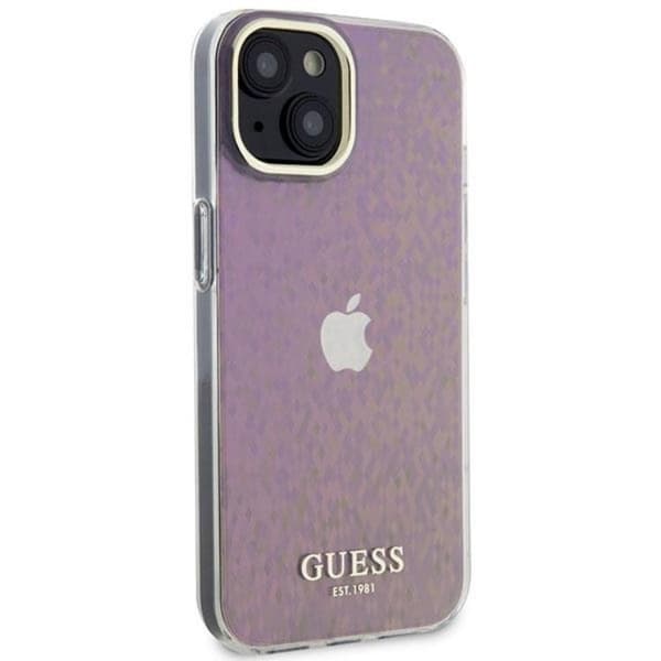 Guess Mobilskal till iPhone 15 IML Faceted Mirror Disco Iridescent Rosa