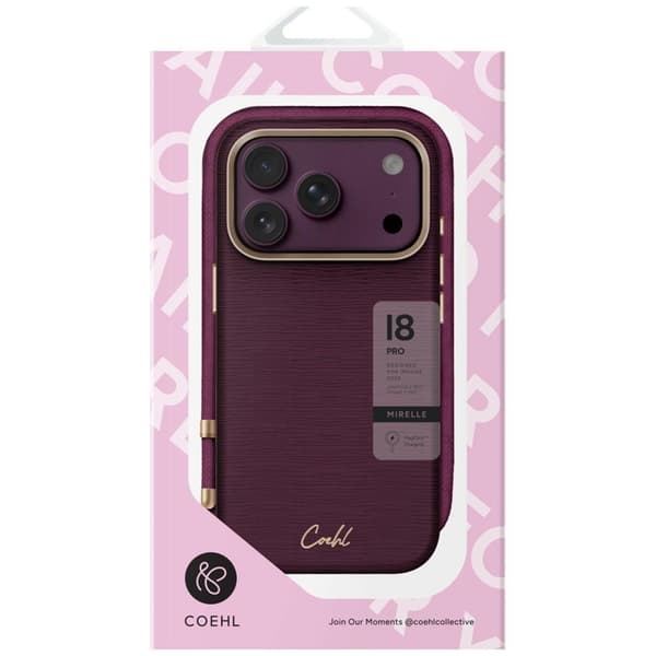 UNIQ Mobilskal För iPhone 18 Pro/17 Pro Coehl Mirelle - Burgundy