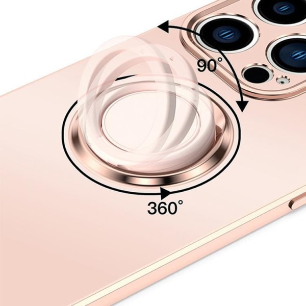 iPhone 14 Pro Cover Ring Holder Galvanisering Støtte - Lilla