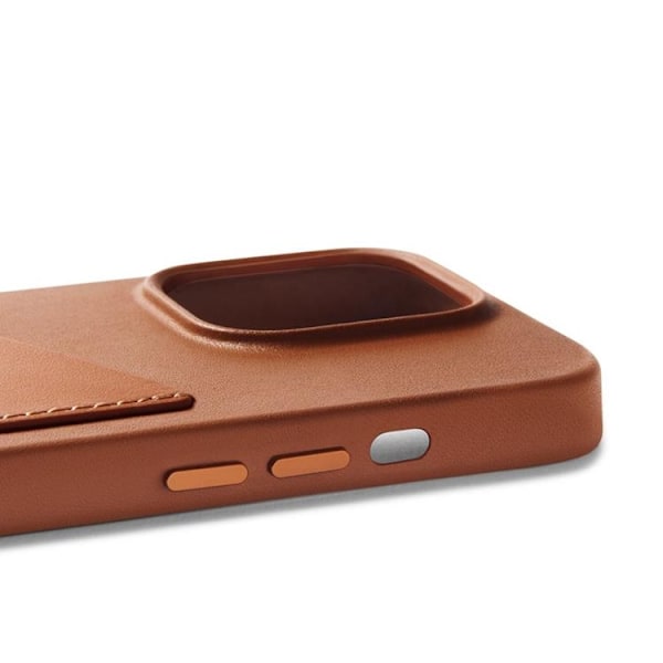 Mujjo iPhone 14 Pro Skal Korthållare Full Läder - Tan