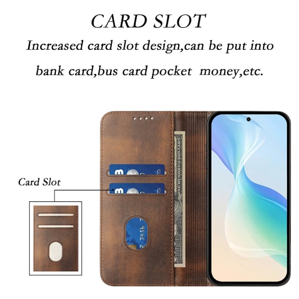OnePlus 15 5G Plånboksfodral Retro RFID-Skydd Konstläder Brun