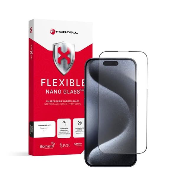 Forcell iPhone 15 Pro Härdat Glas Skärmskydd 5D Svart