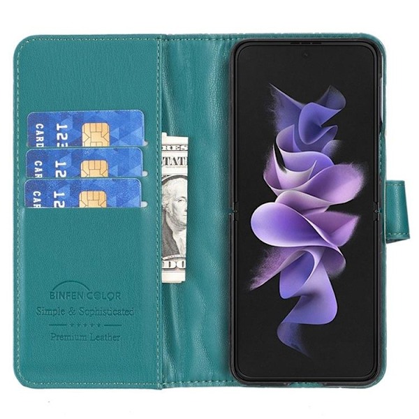 BINFEN COLOR Galaxy Z Fold 4 Plånboksfodral Rhombus - Grön