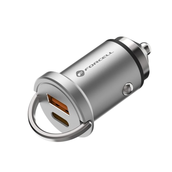 Forcell Billaddare USB-A/USB-C F-Energy 30W - Silver