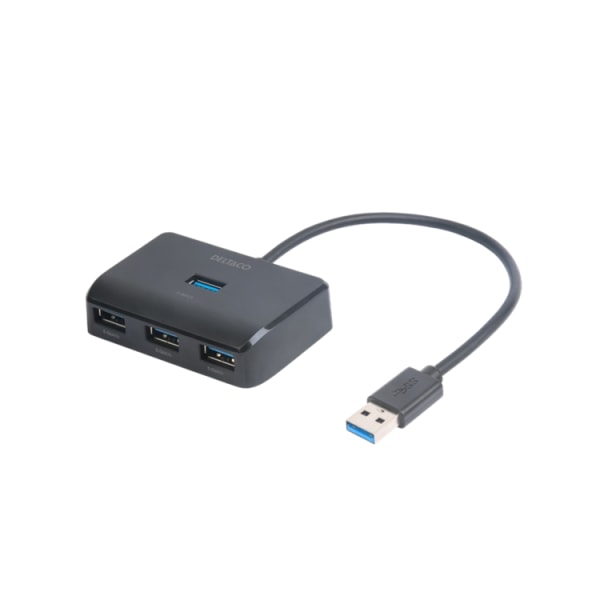Deltaco USB Hubb USB-A 4-Ports - Svart
