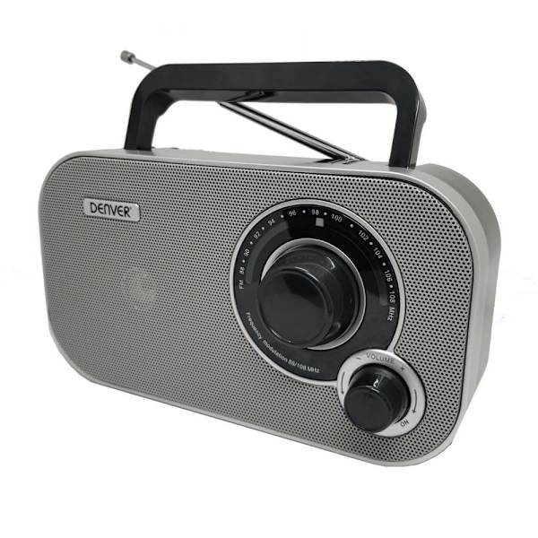 Analog FM-radio Grå og sort Black
