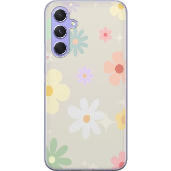 Taske til Samsung Galaxy A54 med fejende blomster