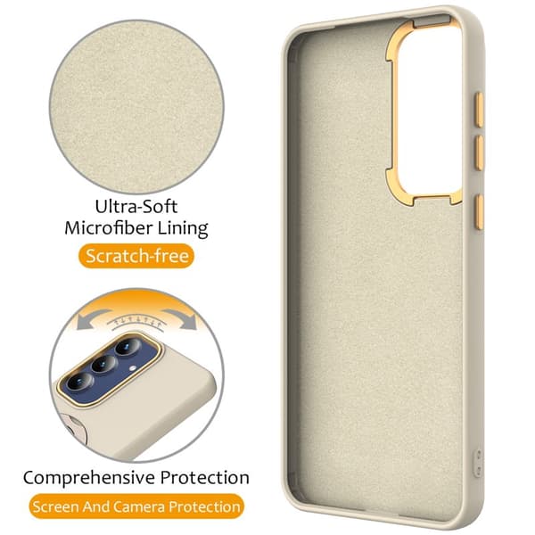 Mobilskal för Samsung Galaxy S26 Magnetiskt Ring Kickstand TPU + PC - Aprikos