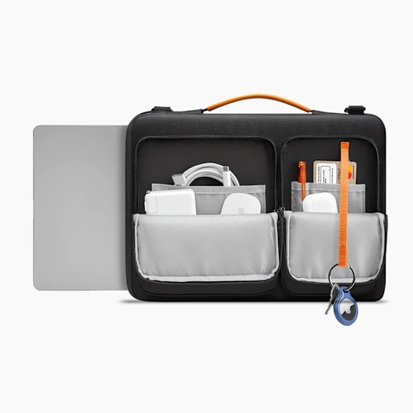 Tech-Protect Computertaske 15-16" Defender - Sort/Orange Svart