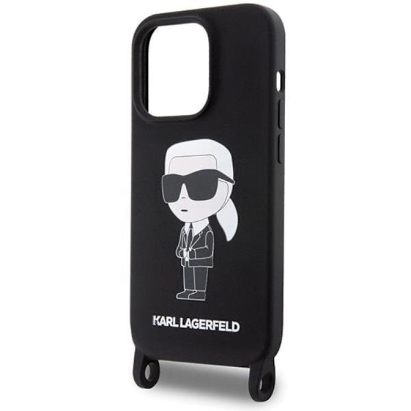 Karl Lagerfeld iPhone 15 Pro Max Mobilskal Crossbody Silikon Svart