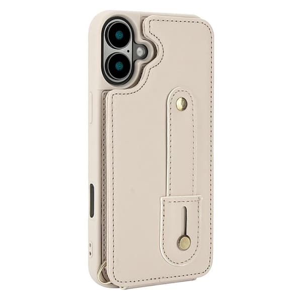 Mobilskal till iPhone 17 korthållare Med Axelrem - Beige Beige