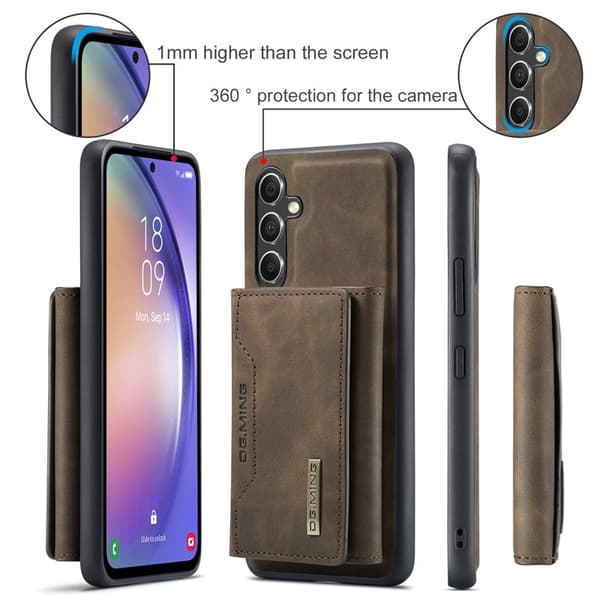 DG.MING Samsung Galaxy A54 5G Konstläder Plånboksfodral Brun