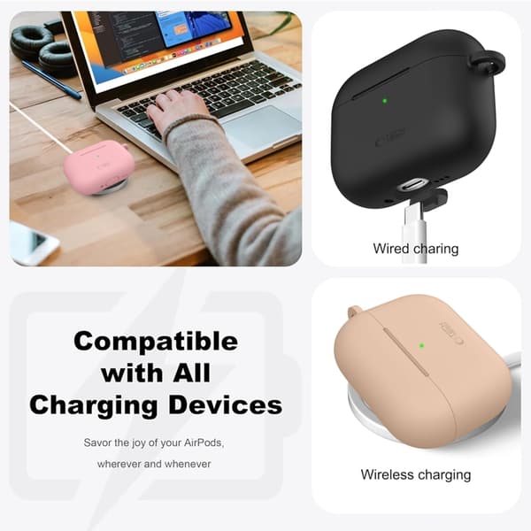 Tech-Protect Apple Airpods Pro 3 Taske Silikone Krog - Kosmisk Orange Orange
