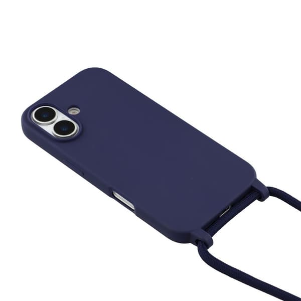 Mobilskal till iPhone 17 TPU Shockproof med Lanyard - Mörkblå Blå
