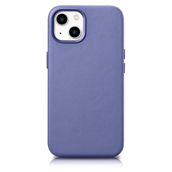 iCarer iPhone 14 -kotelo MagSafe aitoa nahkaa - violetti