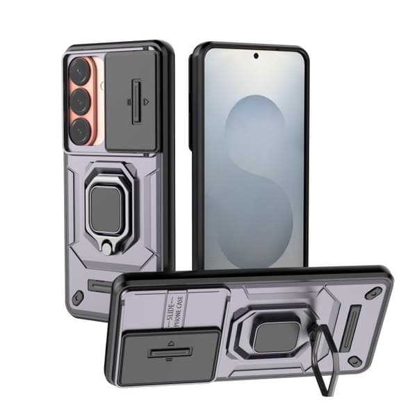 WANLONFENG Mobilskal för Samsung Galaxy S26 Plus PC + TPU Kickstand - Lila