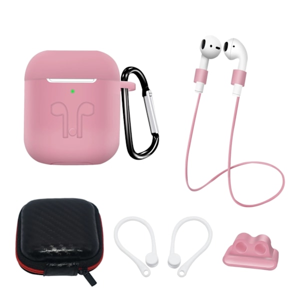 [5-Pack] Airpods 1/2 Tilbehørssæt - Rosa Rosa