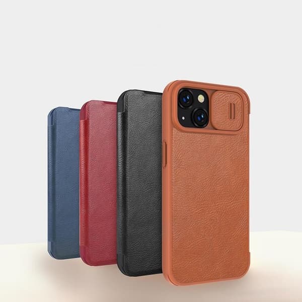 Nillkin iPhone 14 Plus -lompakkokotelo Qin Pro Nahka - Musta Black