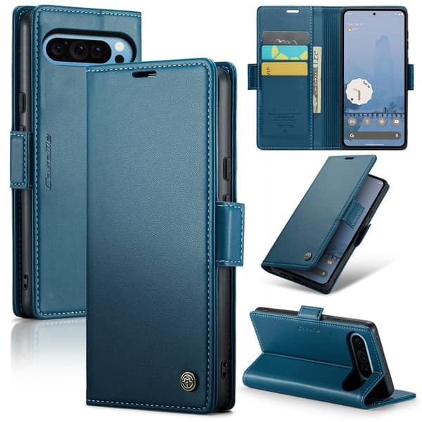 CASEME Plånboksfodral Konstläder till Google Pixel 9 Pro XL - Blå