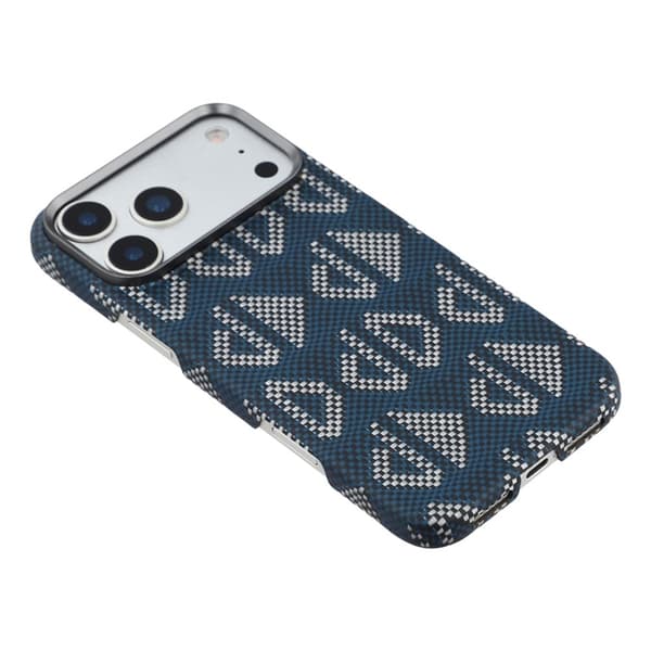 Mobilskal till iPhone 17 Pro MagSafe Aramid Fiber Geometric - Blå Blå