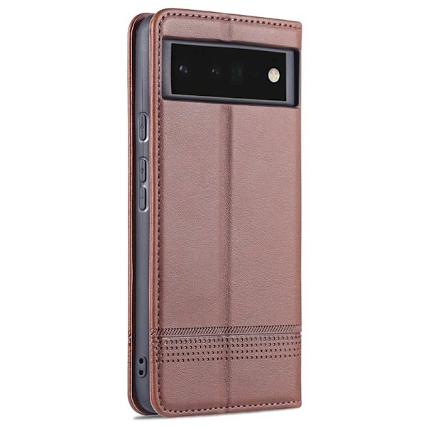 AZNS Smooth Design Plånboksfodral för Google Pixel 6 Pro - Konstläder - Brun